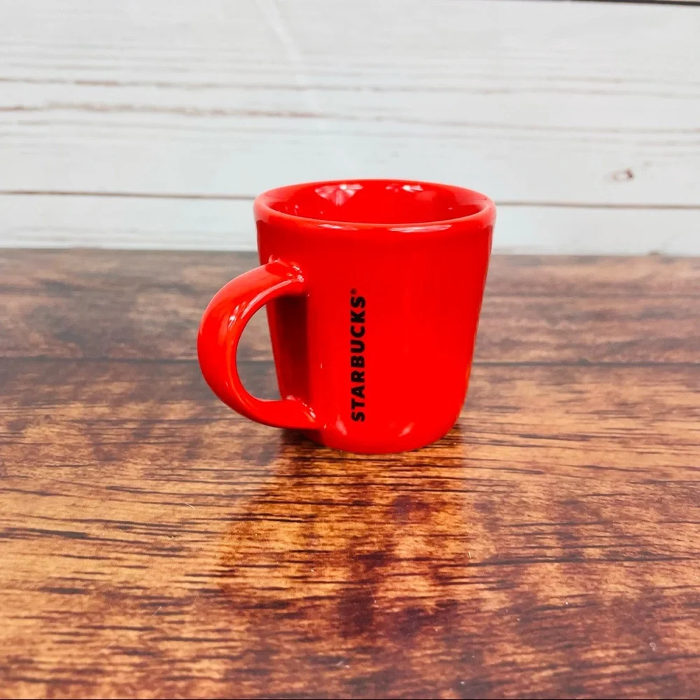 Starbucks Collectible Espresso Shot Ceramic Cup Mug Red Christmas Holiday 3oz 🆕